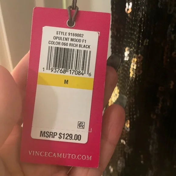 Vince Camuto Black Sequin top - Picture 4 of 5